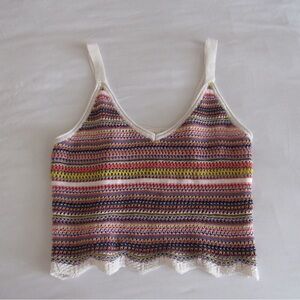 Altar'd State multi colored Sleeveless knit Crop Tank Top
